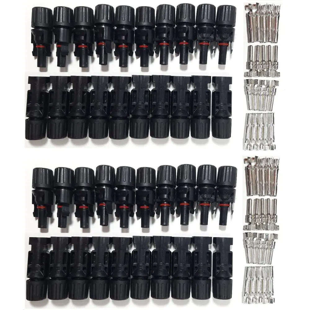 Kenbrook Solar MC4 Solar Connector for Solar Panel Connection (Set of 20 Pairs)